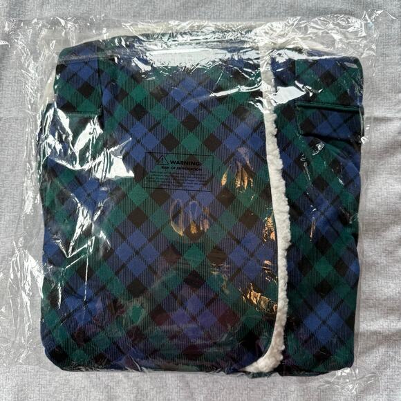 Little Sleepies Emerald Plaid Adult Sherpa Robe Size S/M New in Package - Picture 3 of 3